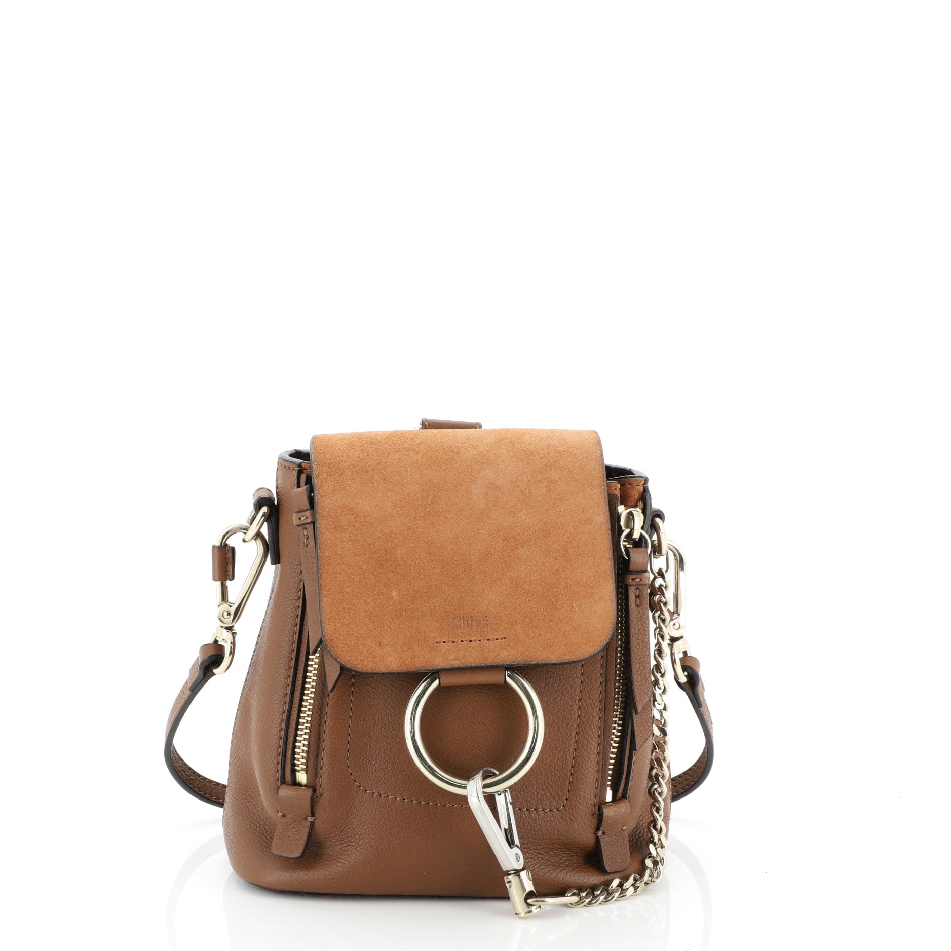 Faye Backpack Leather and Suede Mini