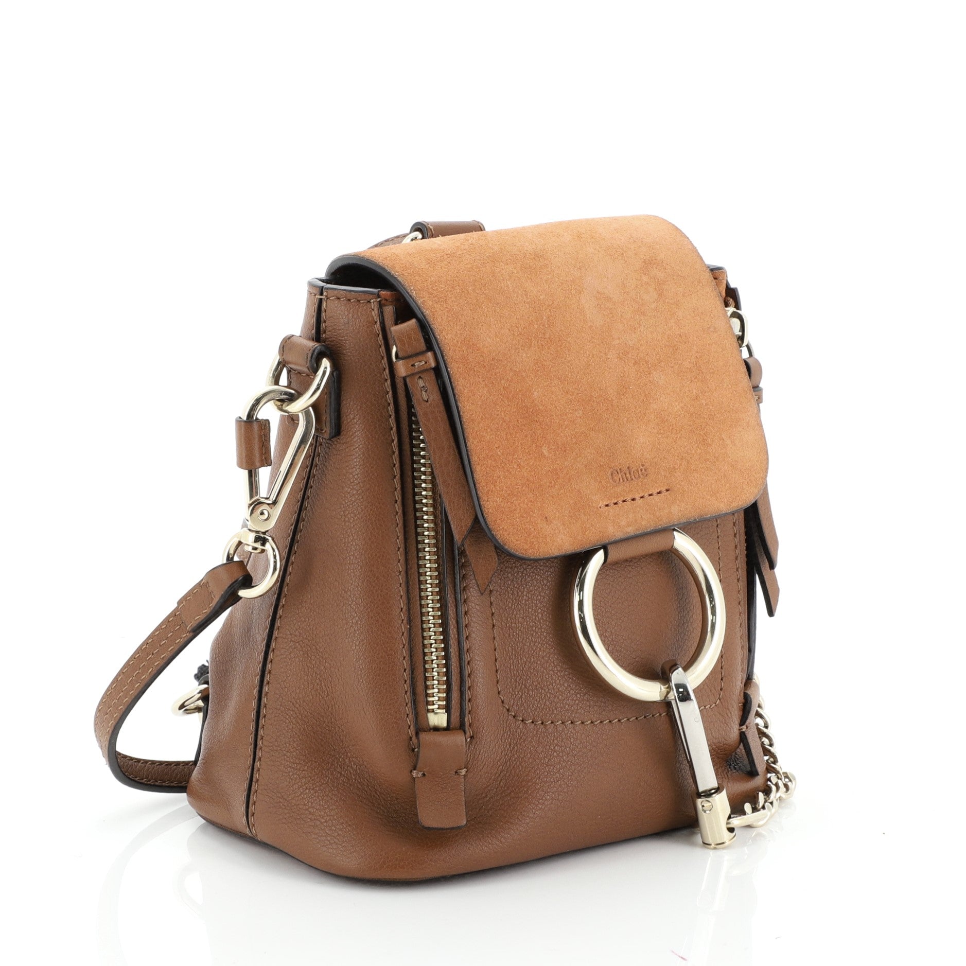 Faye Backpack Leather and Suede Mini