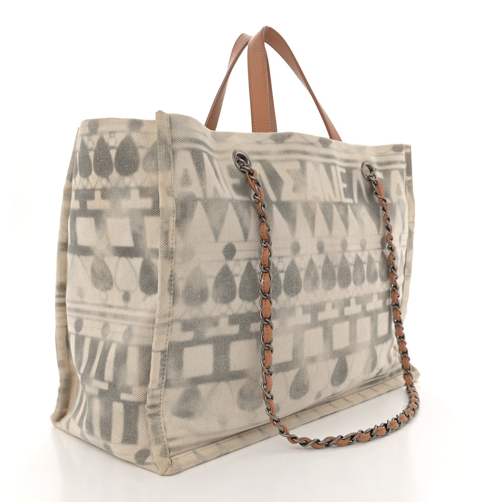 Canvas Small Iliad Shopping Tote Beige