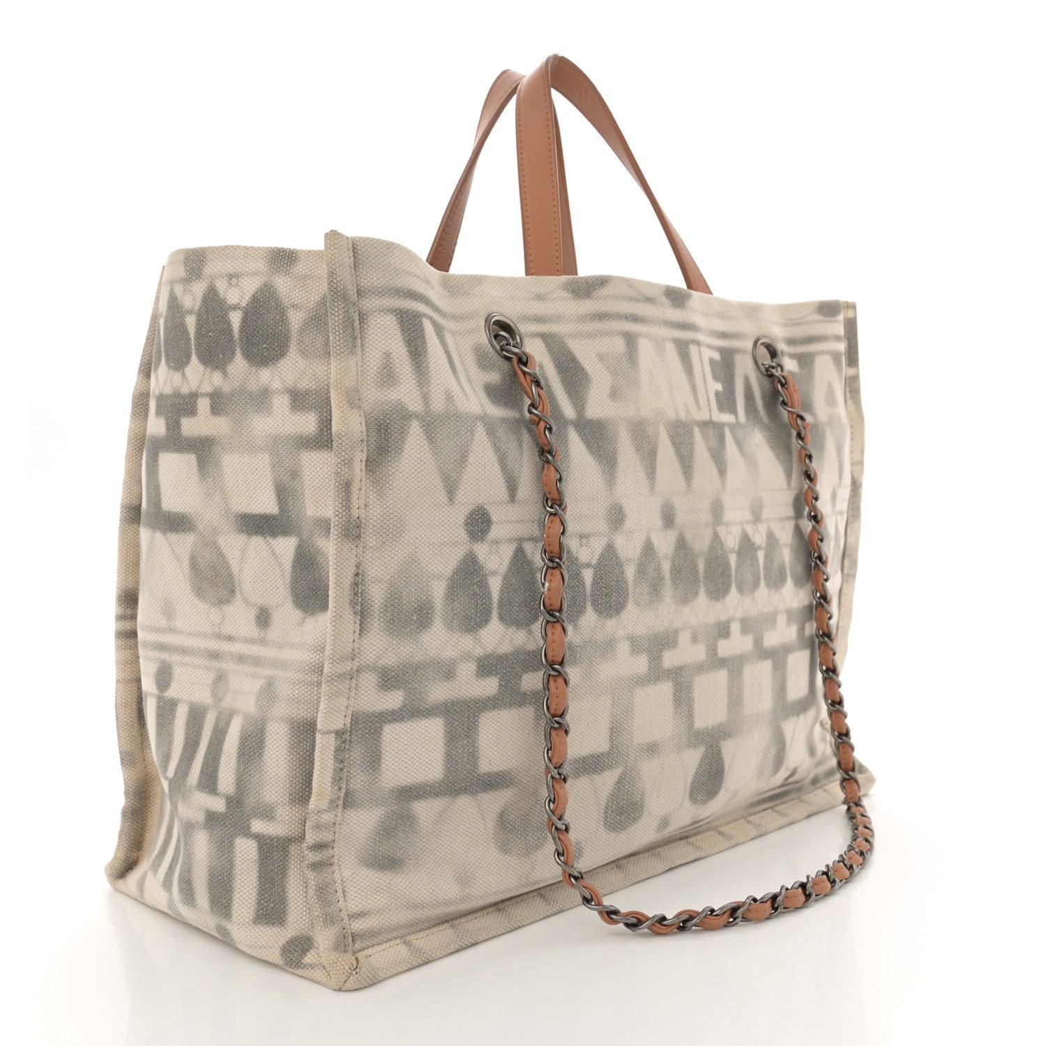 Canvas Small Iliad Shopping Tote Beige