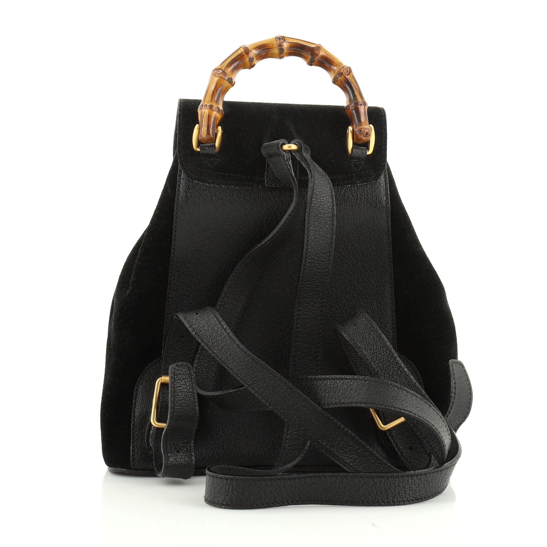 Vintage Bamboo Backpack Suede Mini