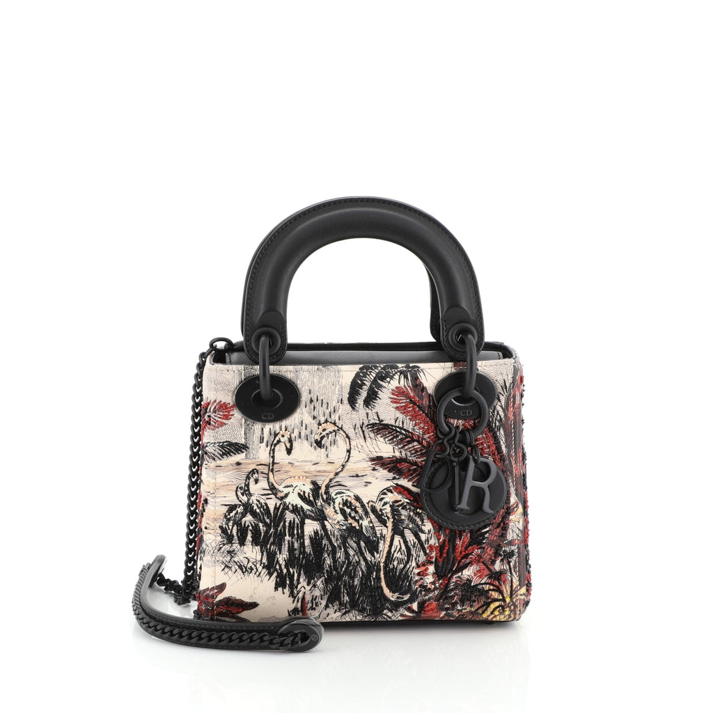 Toile de Jouy Lady Dior Embroidered Calfskin Mini