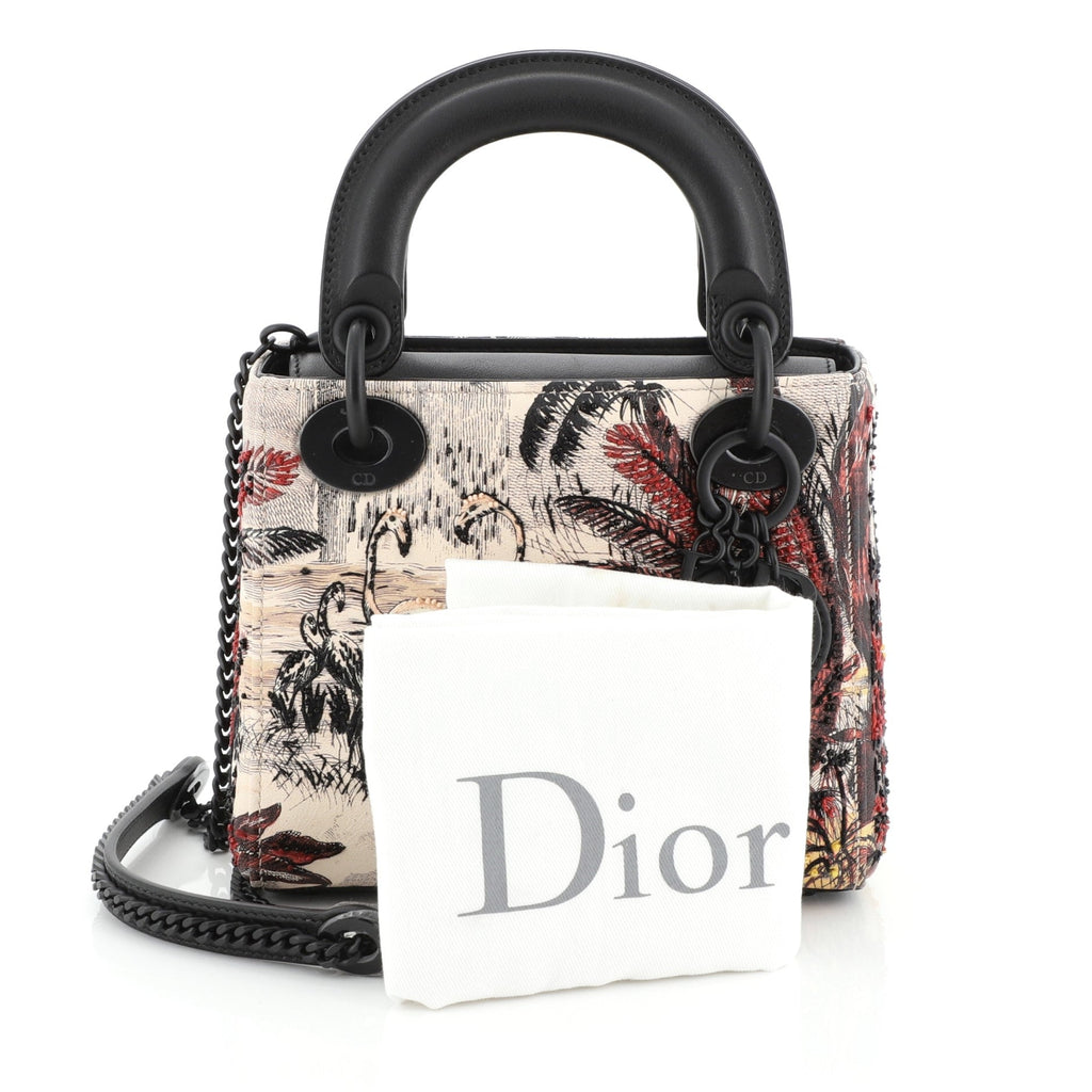 Toile de Jouy Lady Dior Embroidered Calfskin Mini