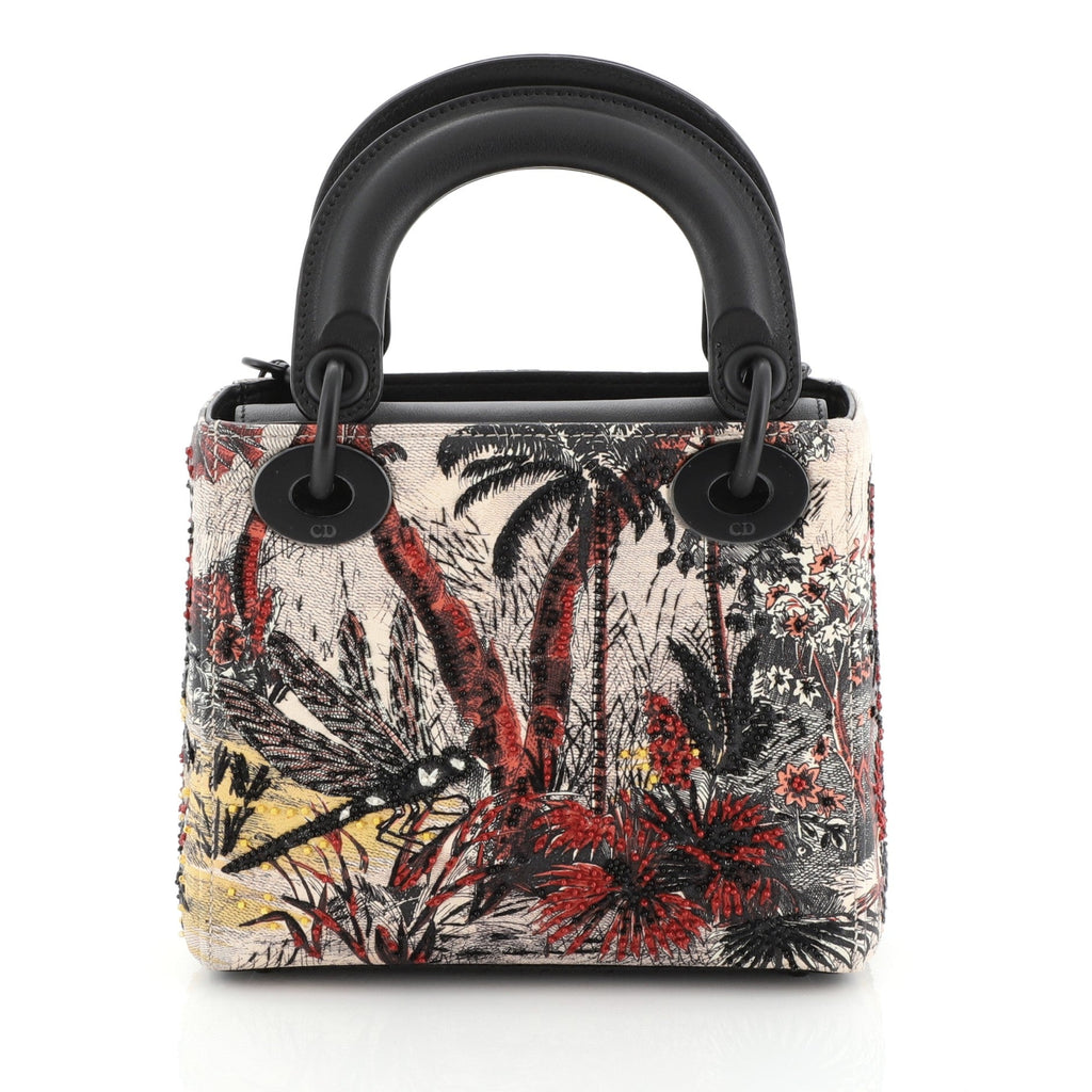 Toile de Jouy Lady Dior Embroidered Calfskin Mini