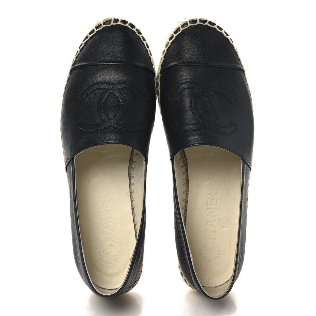 Lambskin CC Espadrilles 37 Dark Navy