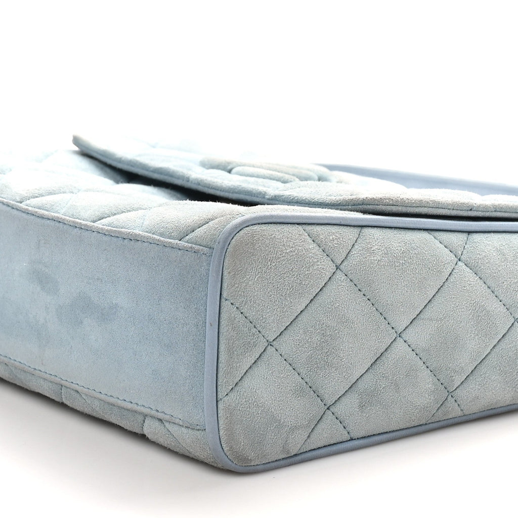 Suede Small Messenger Flap Light Blue