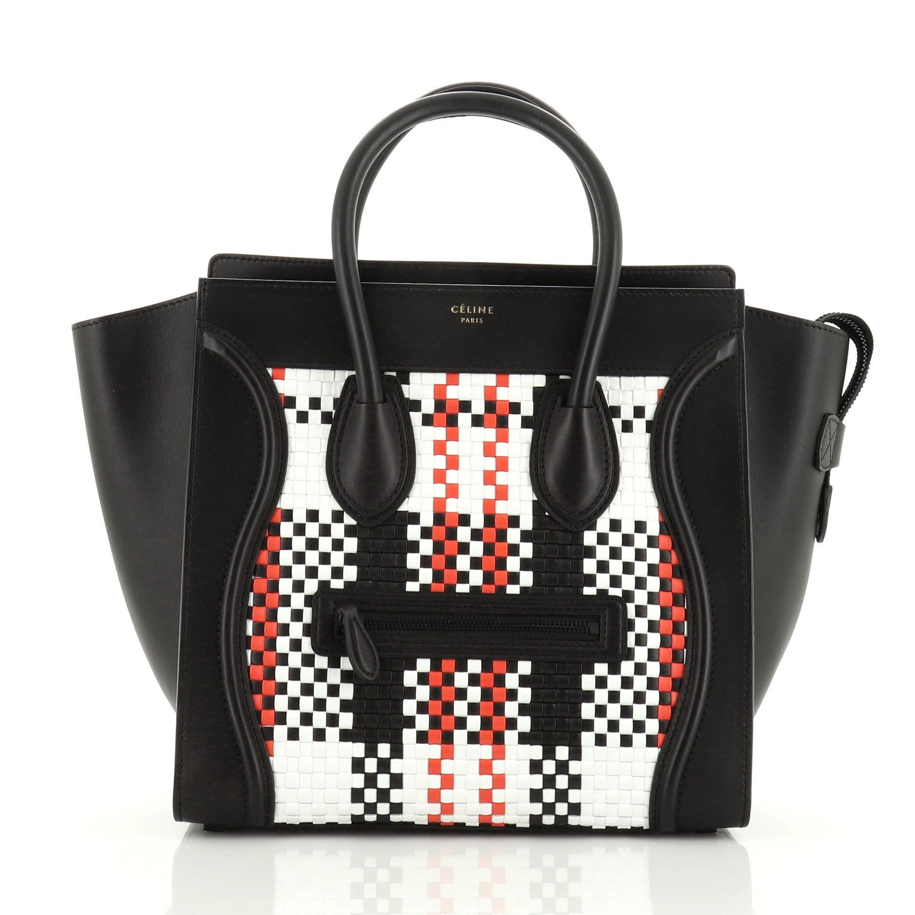 Luggage Bag Woven Leather Mini