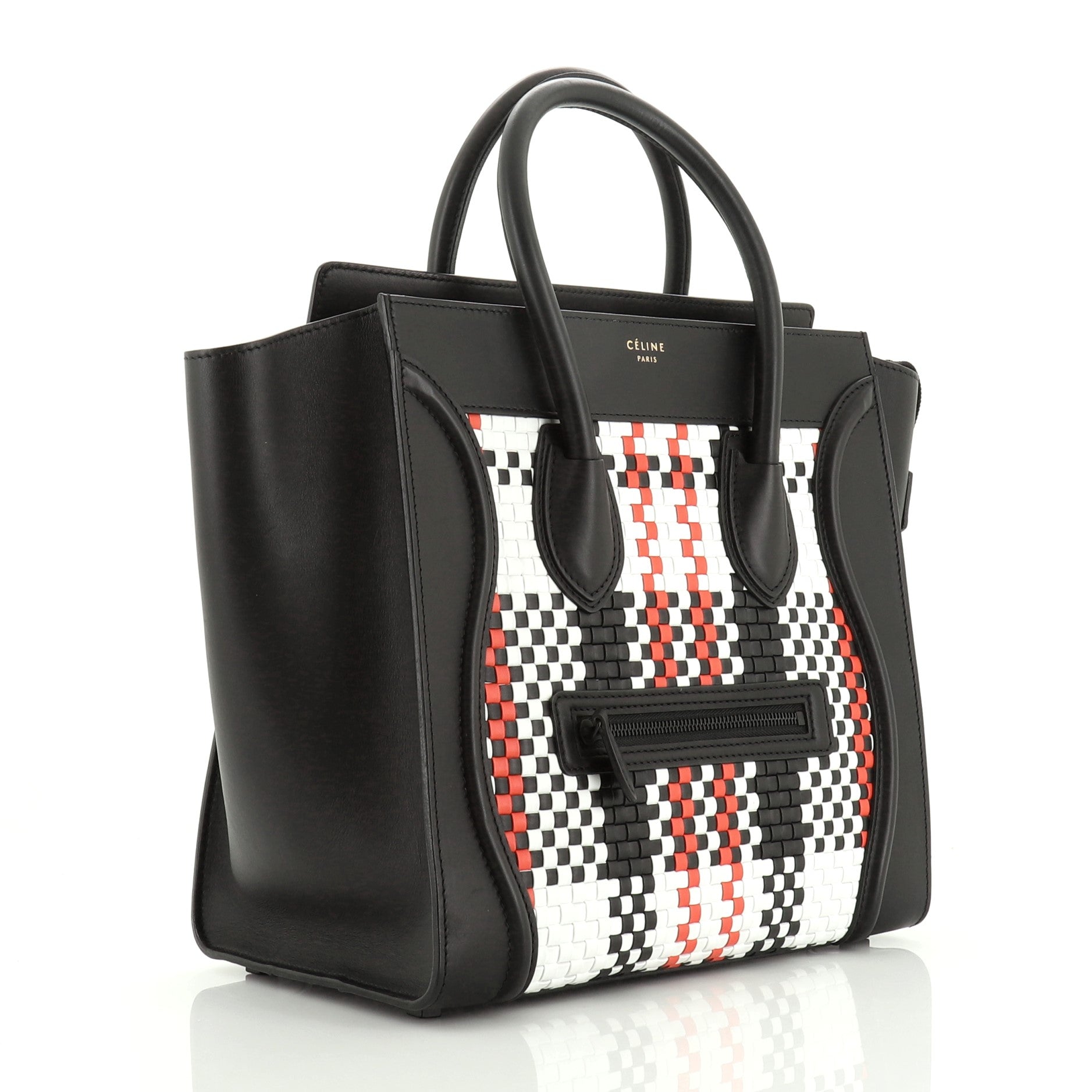 Luggage Bag Woven Leather Mini
