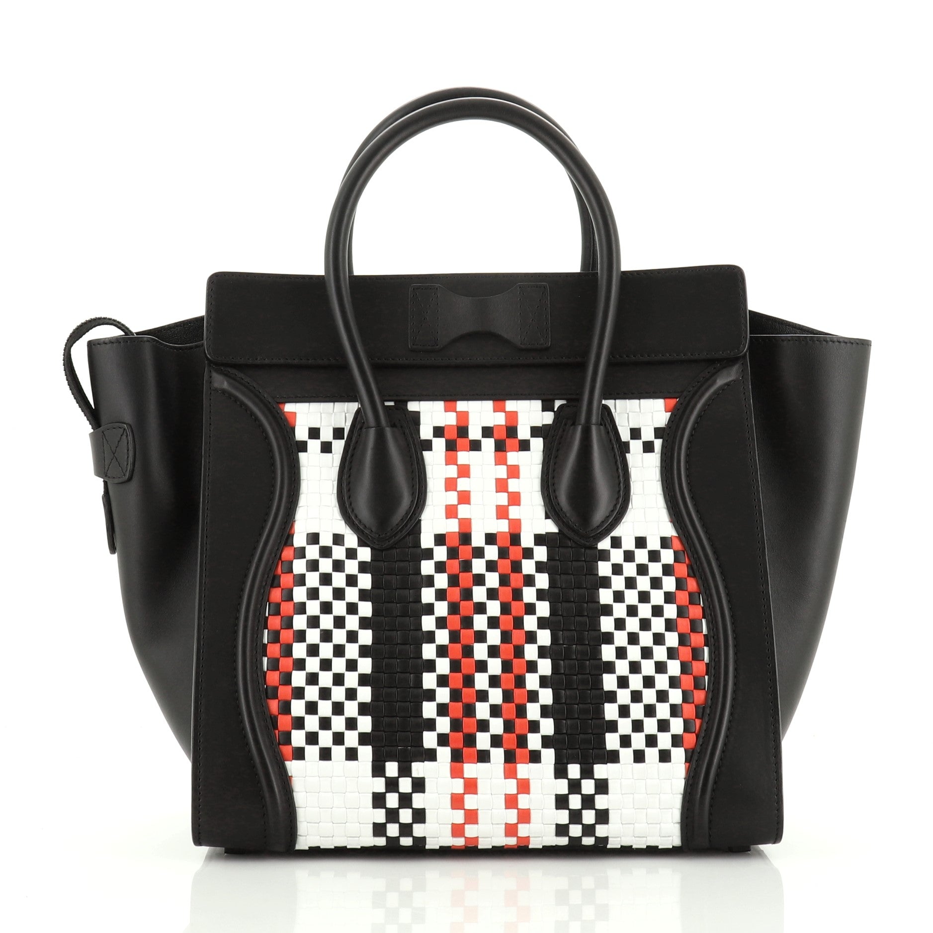Luggage Bag Woven Leather Mini