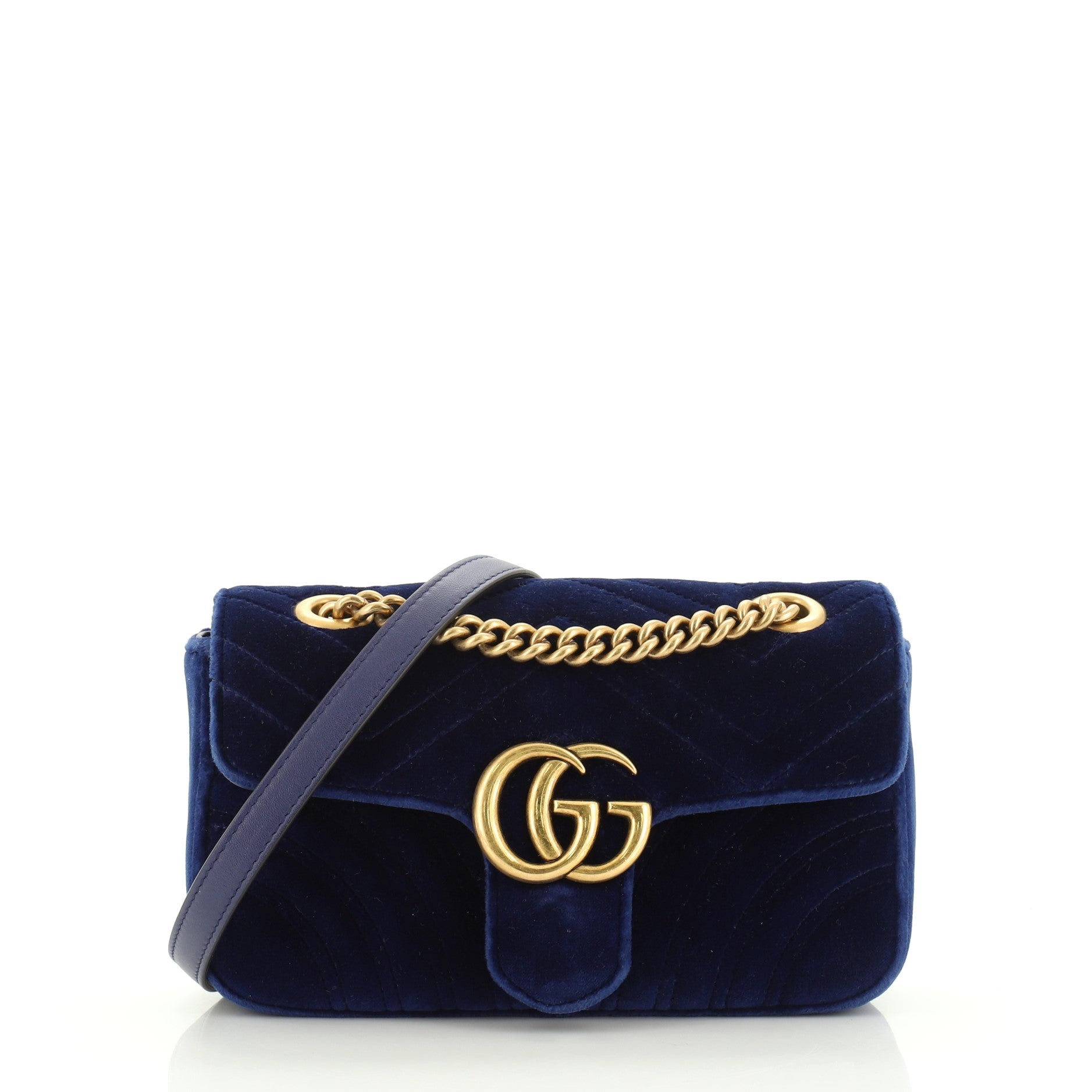 GG Marmont Flap Bag Matelasse Velvet Mini