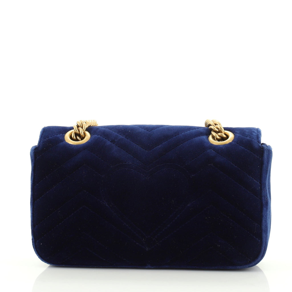 GG Marmont Flap Bag Matelasse Velvet Mini