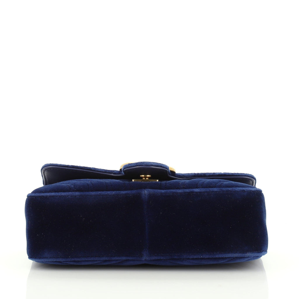 GG Marmont Flap Bag Matelasse Velvet Mini