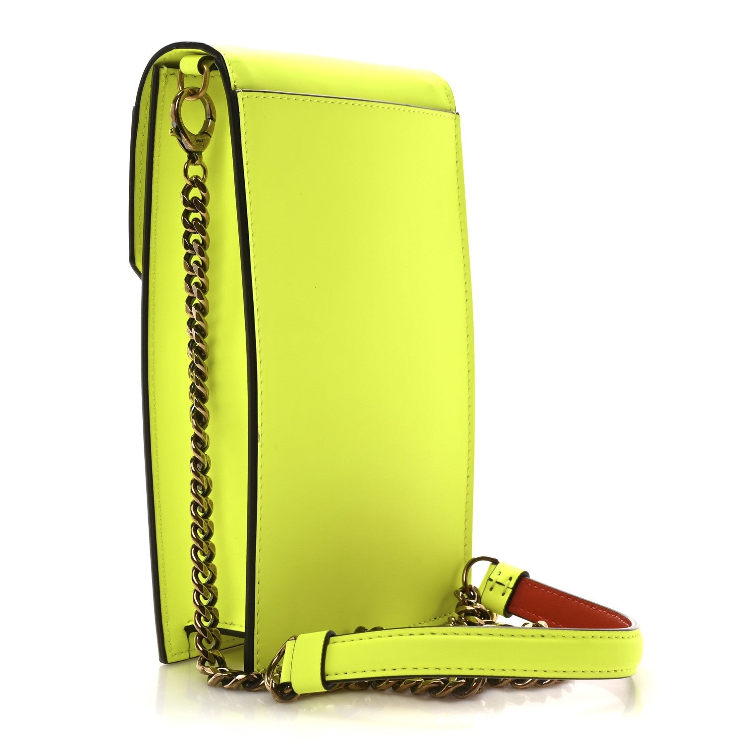 Calfskin Elisa Phone Crossbody Neon Green