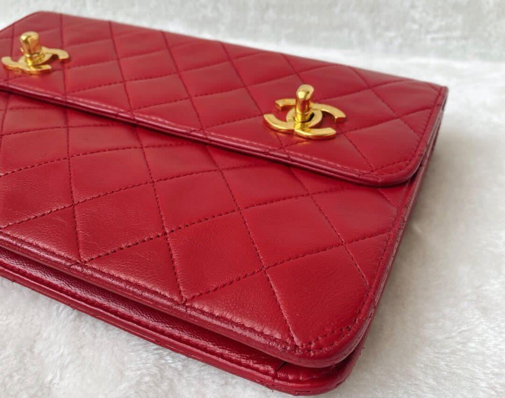 Chanel Vintage Timeless Classic CC Double Turn Lock Bag