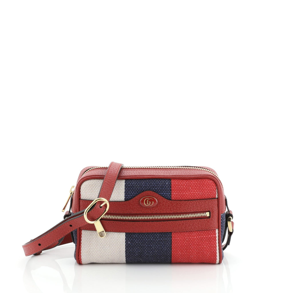 Ophidia Shoulder Bag Striped Canvas Mini