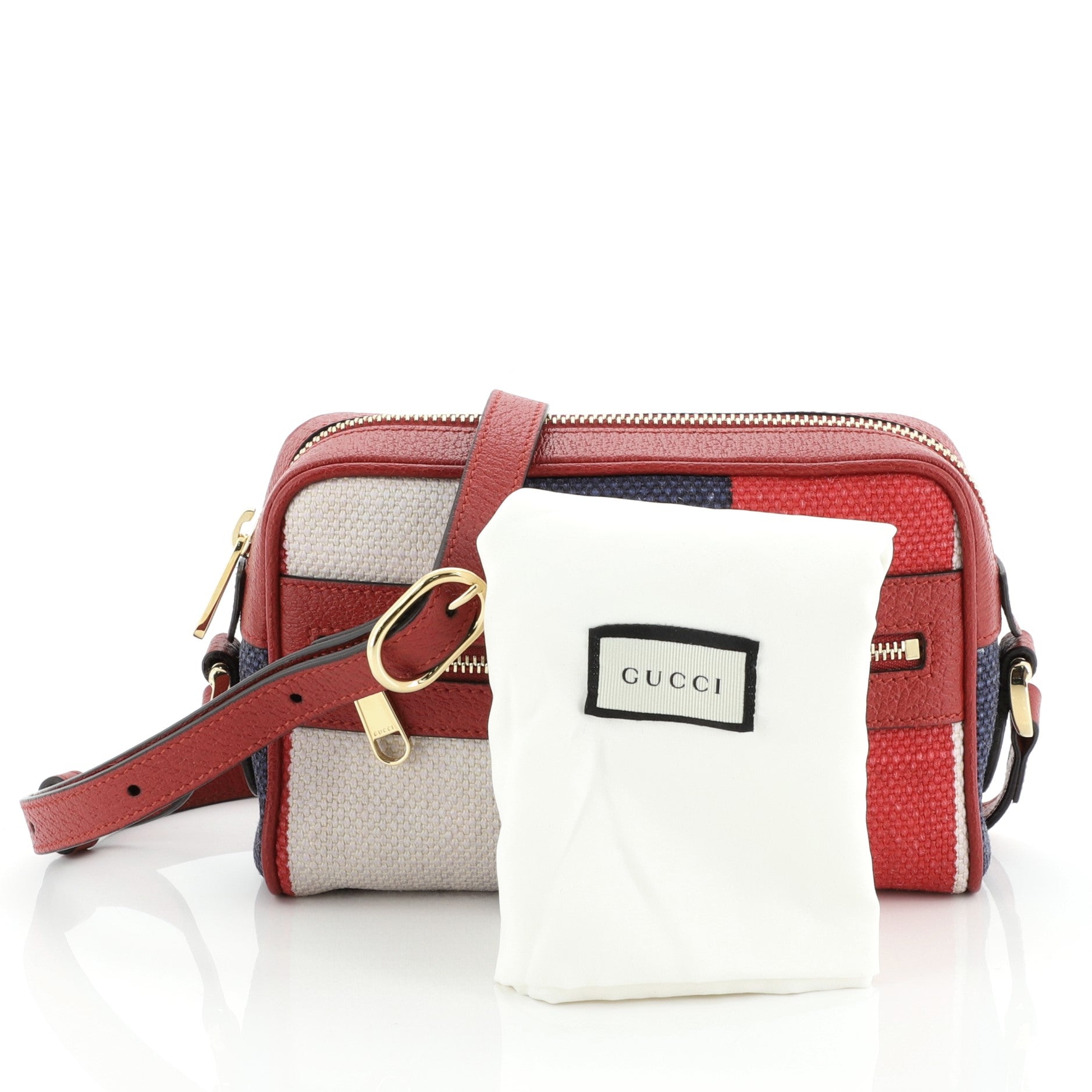 Ophidia Shoulder Bag Striped Canvas Mini