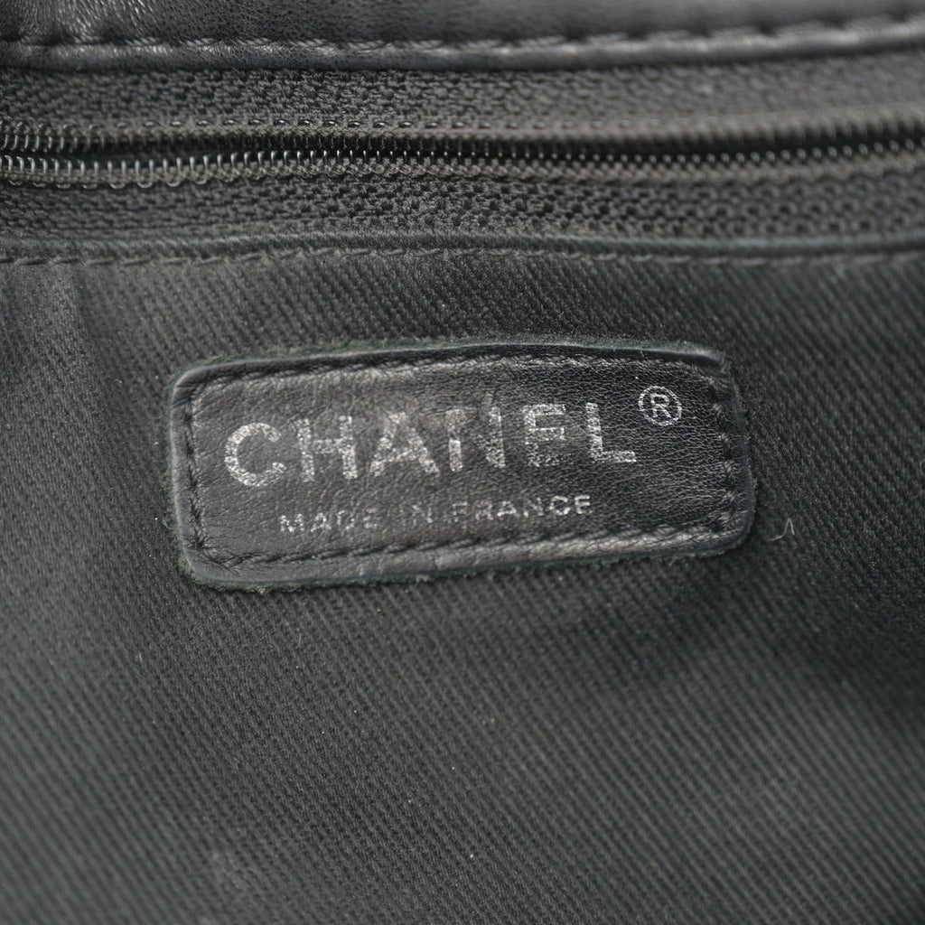 Lambskin Quilted Large Soft Touch Flap Black