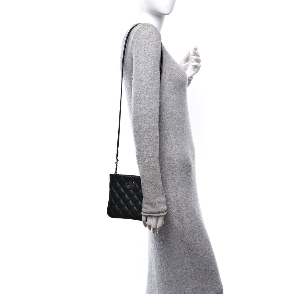 Lambskin Quilted Crossbody Bag Black