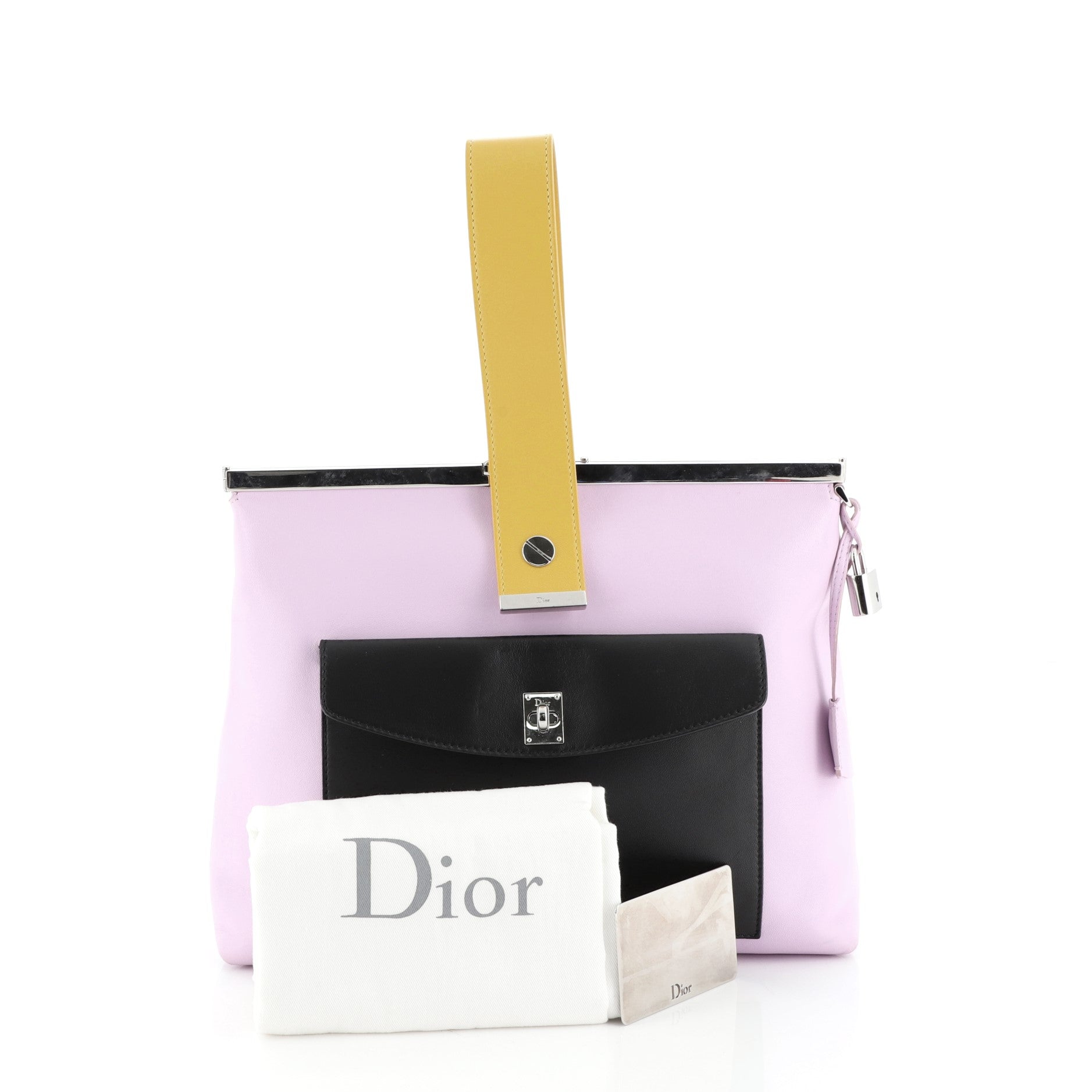 Pocket Frame Clutch Leather