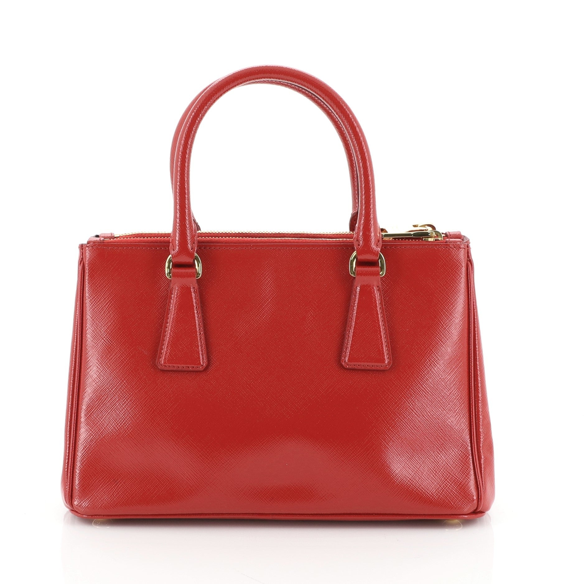Double Zip Lux Tote Vernice Saffiano Leather Mini
