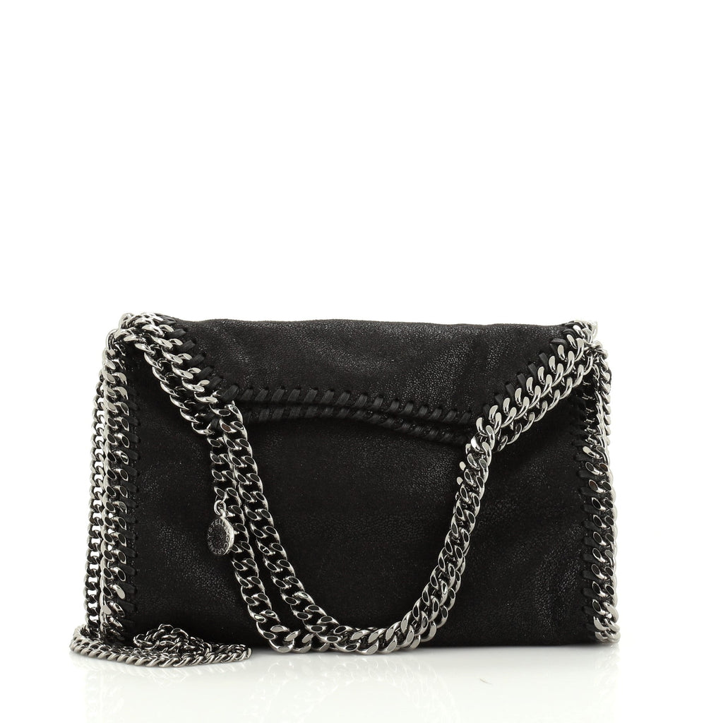 Falabella Fold Over Crossbody Bag Quilted Shaggy Deer Mini