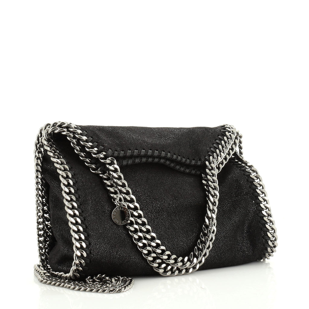 Falabella Fold Over Crossbody Bag Quilted Shaggy Deer Mini