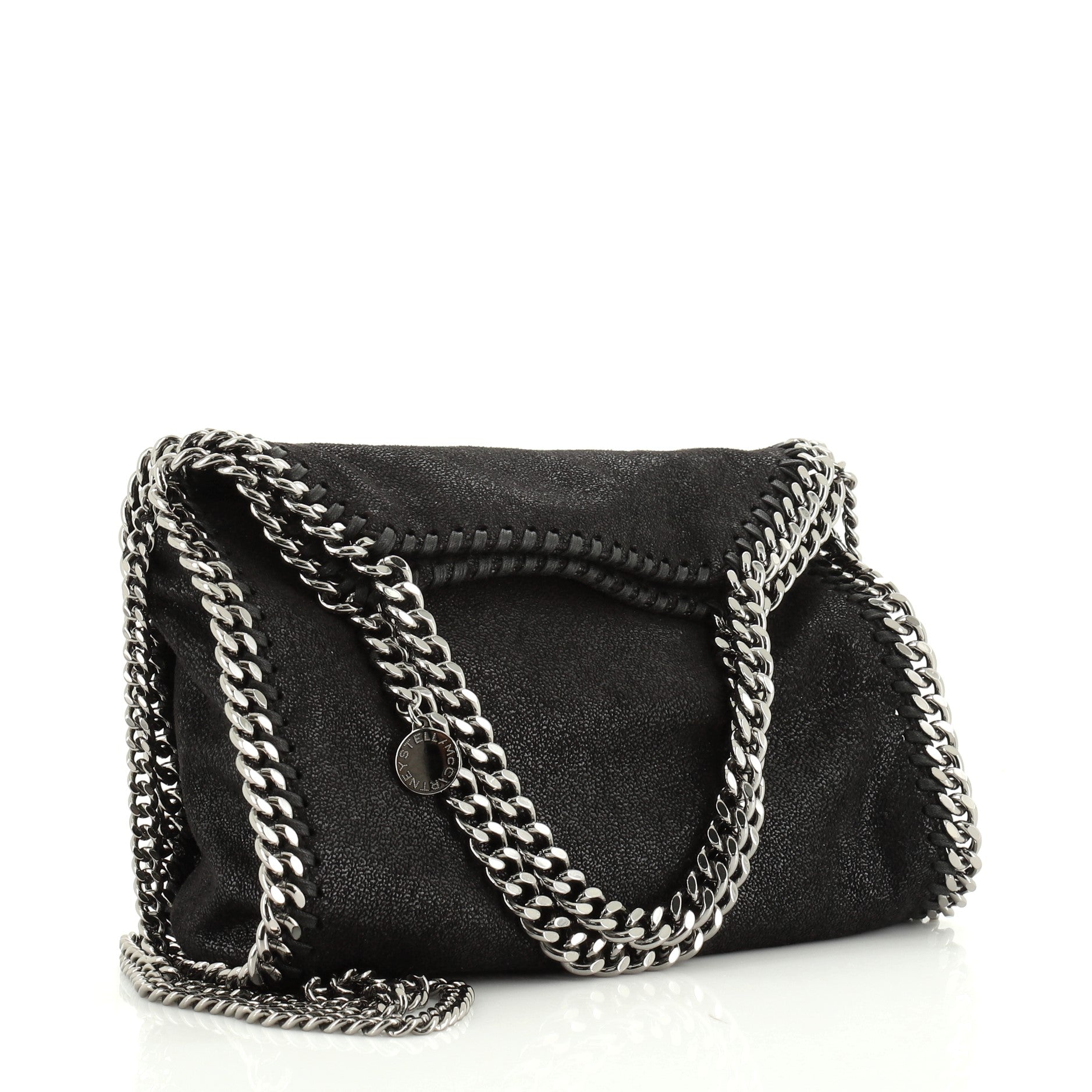 Falabella Fold Over Crossbody Bag Quilted Shaggy Deer Mini
