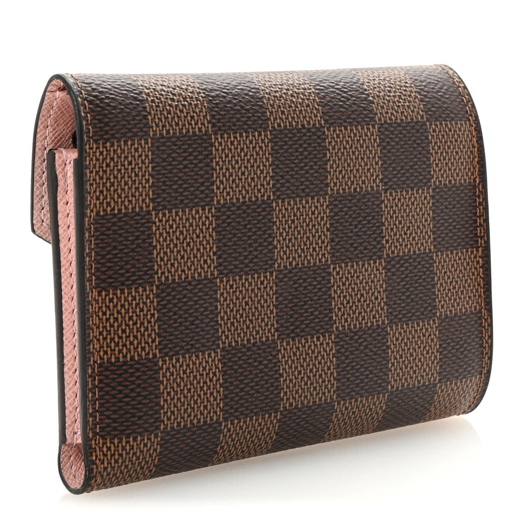 Damier Ebene Victorine Wallet Rose Ballerine