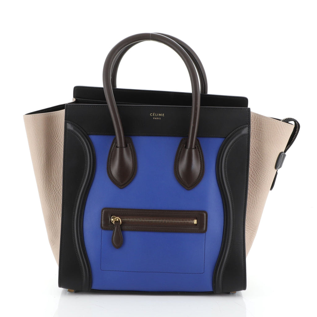Tricolor Luggage Bag Leather Mini
