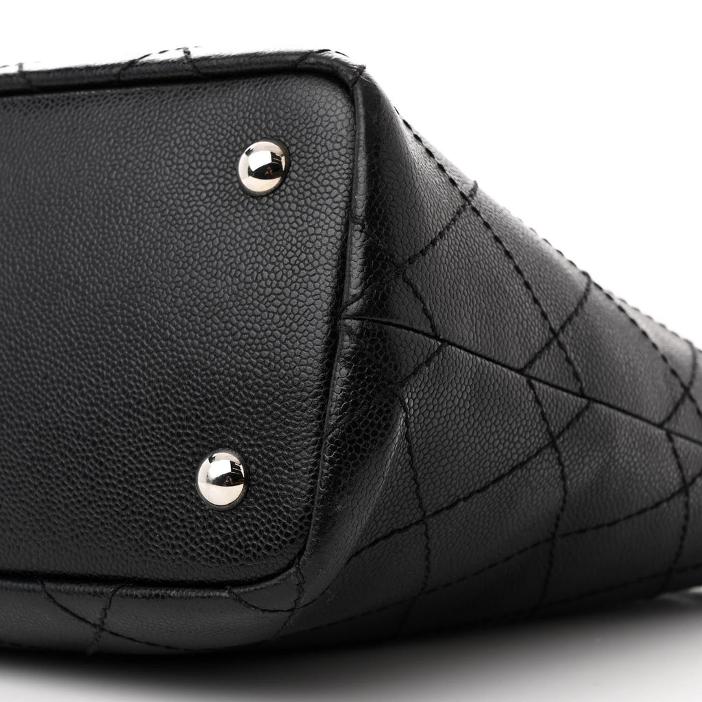 Grained Calfskin Shopping Fever Tote Black