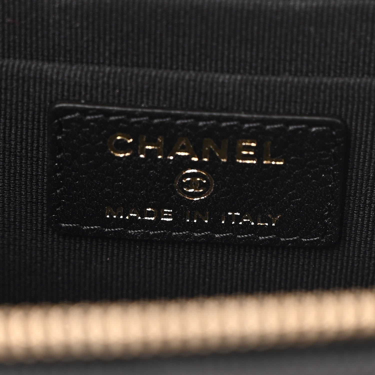Caviar Quilted Small Tiny CC Vanity Case With Chain Black