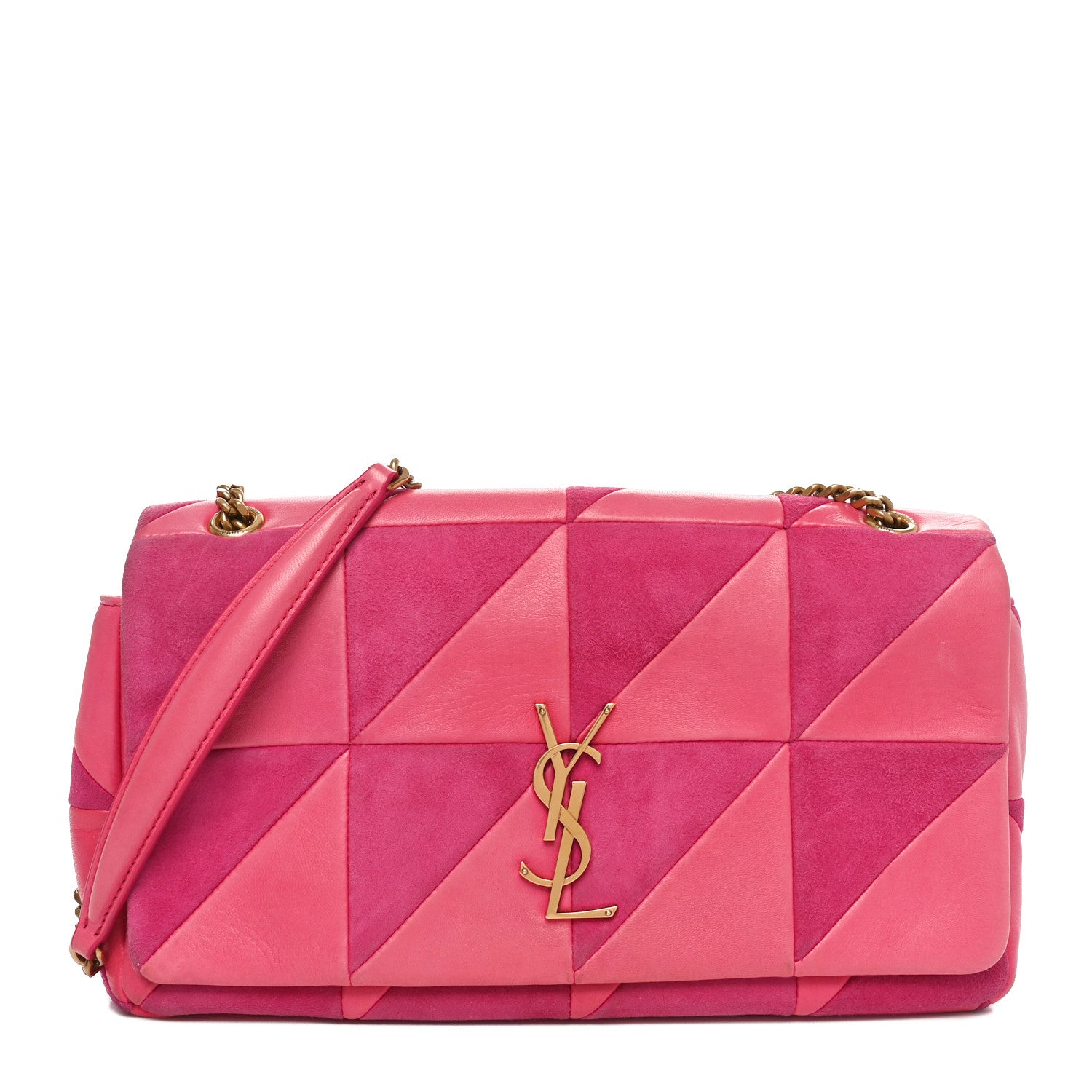 Lambskin Patchwork Monogram Medium Jamie Pink