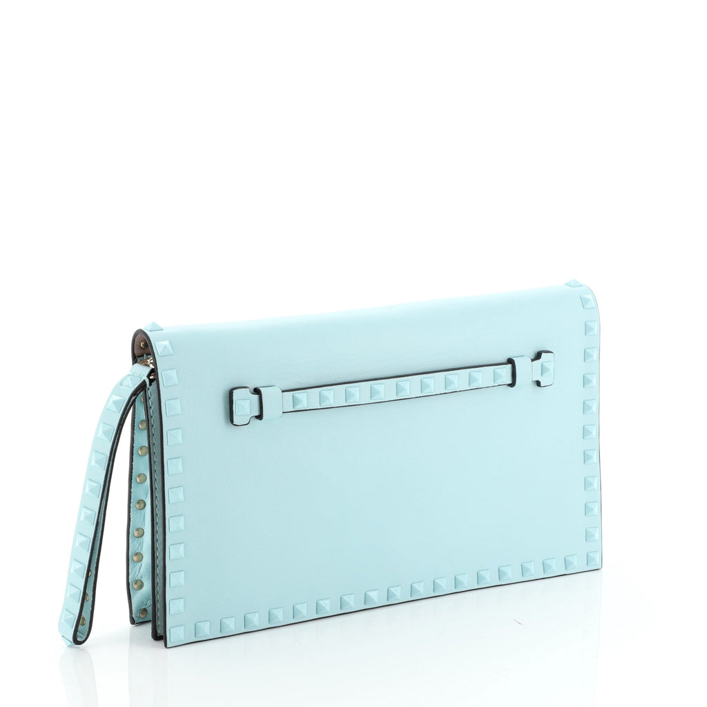 Rockstud Flap Clutch Leather