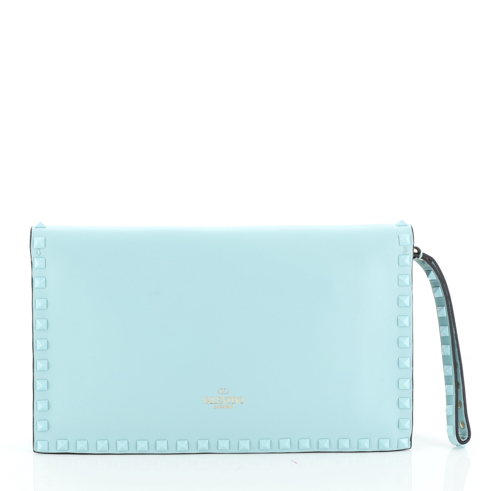 Rockstud Flap Clutch Leather