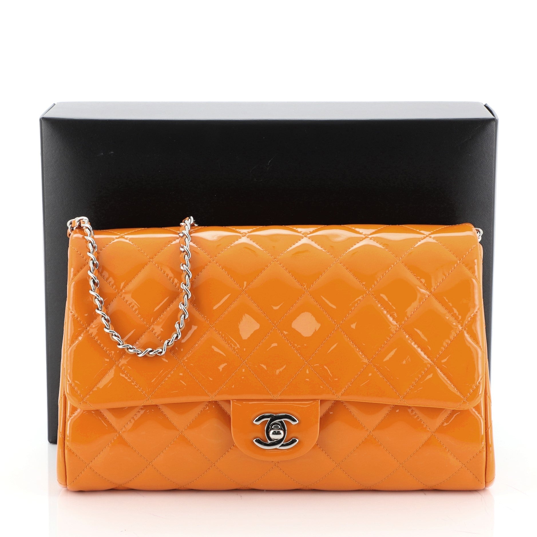 Clutch with Chain Quilted Patent