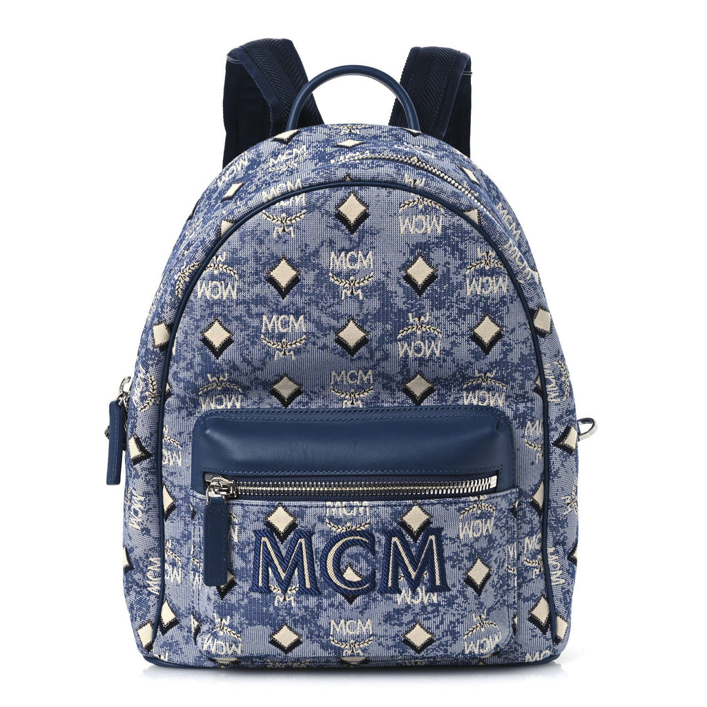 Jacquard Monogram Small Backpack Blue