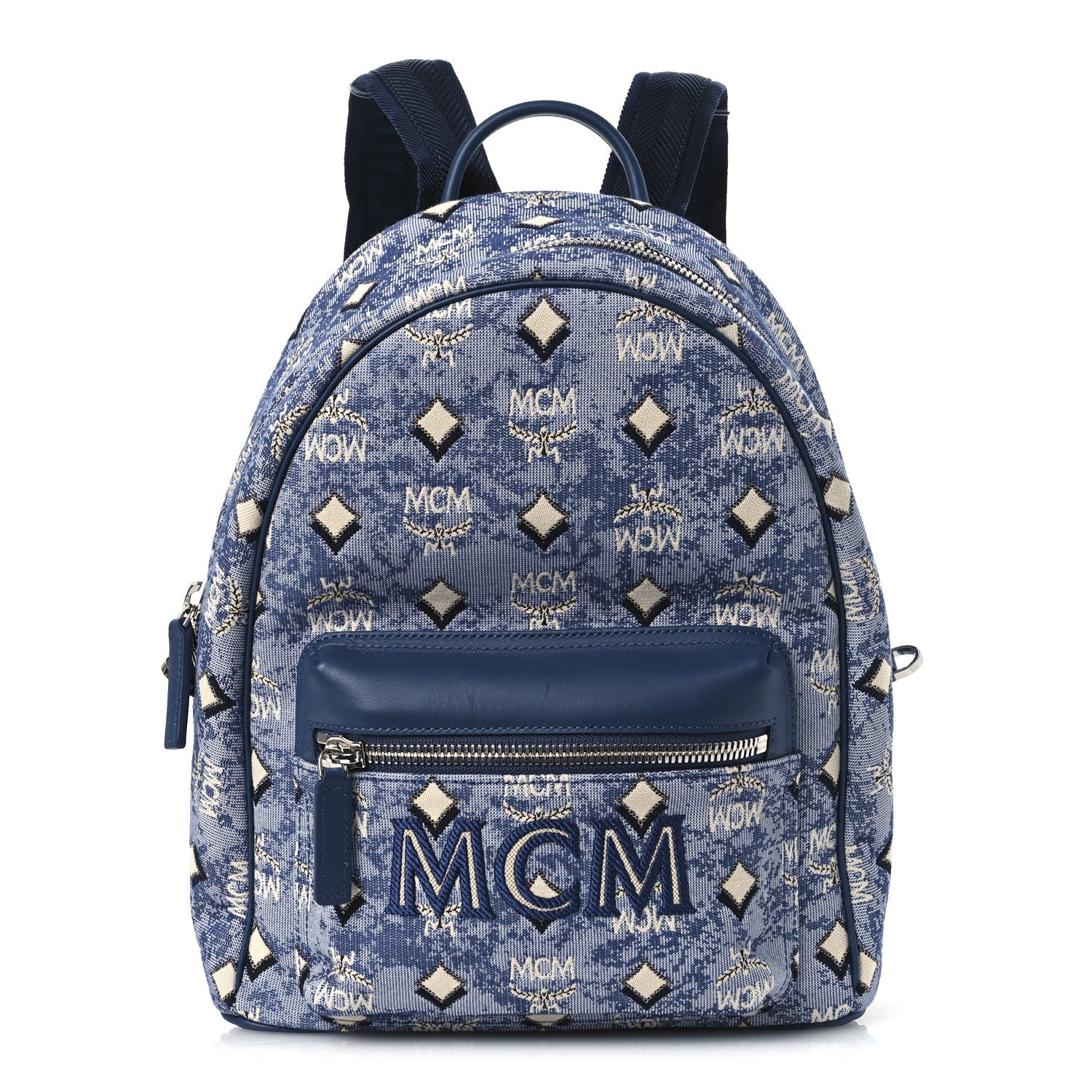Jacquard Monogram Small Backpack Blue