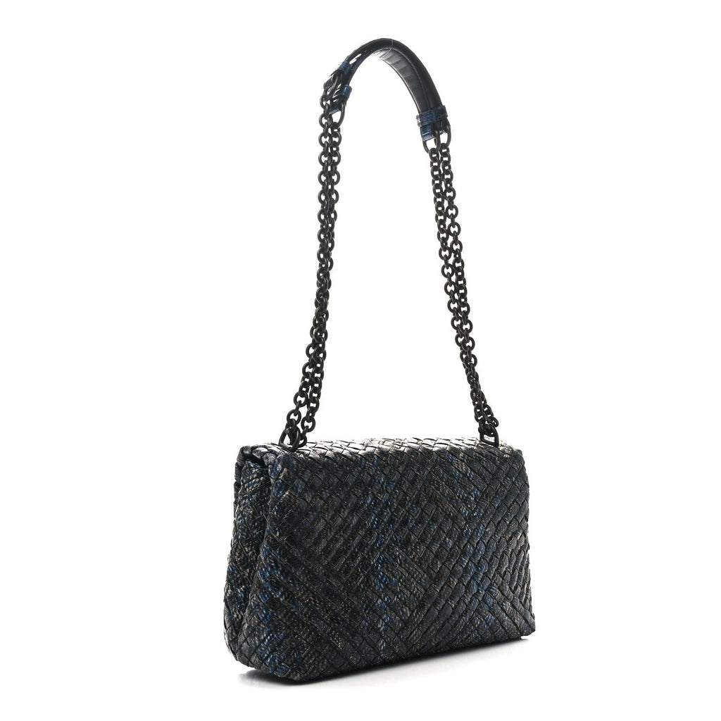 Tobu Ayers Intrecciato Small Olimpia Shoulder Bag Blue
