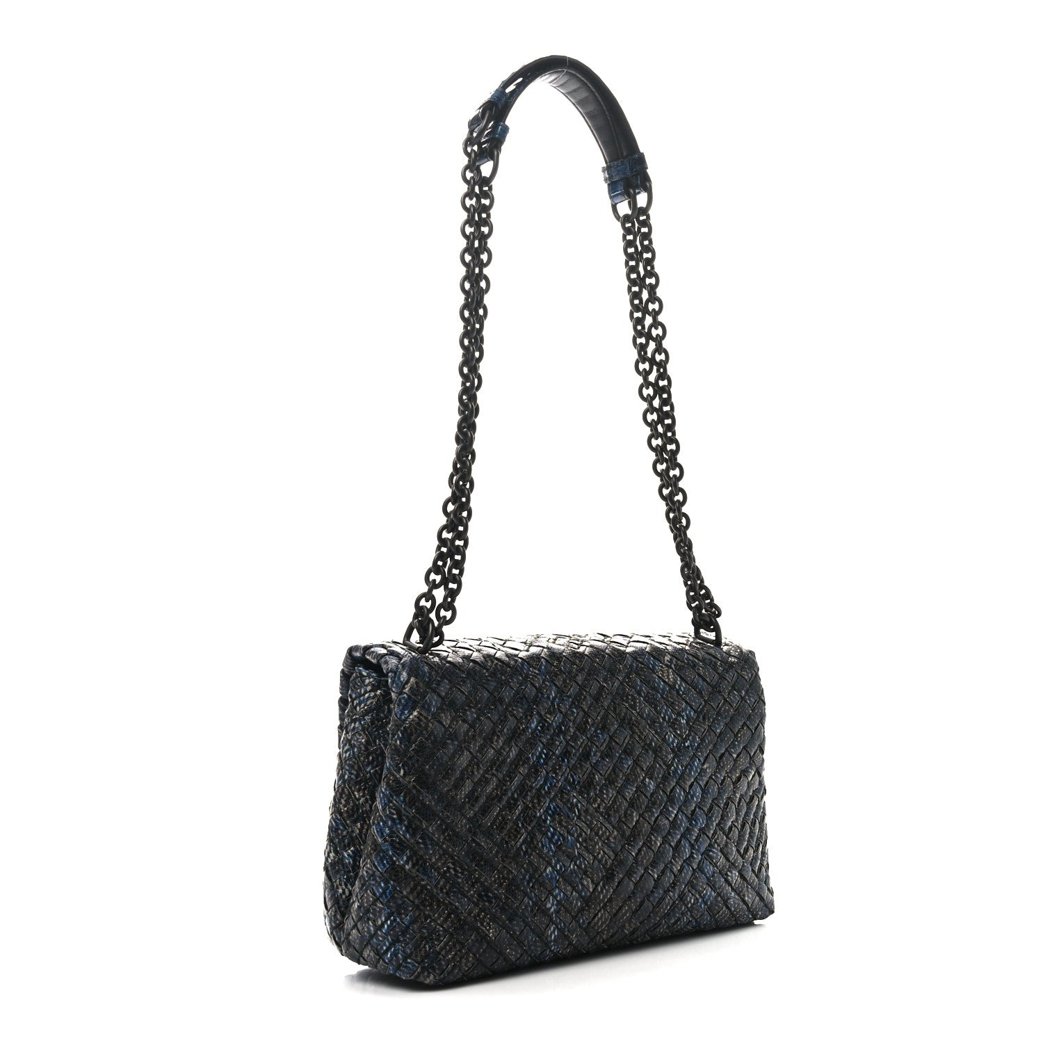 Tobu Ayers Intrecciato Small Olimpia Shoulder Bag Blue