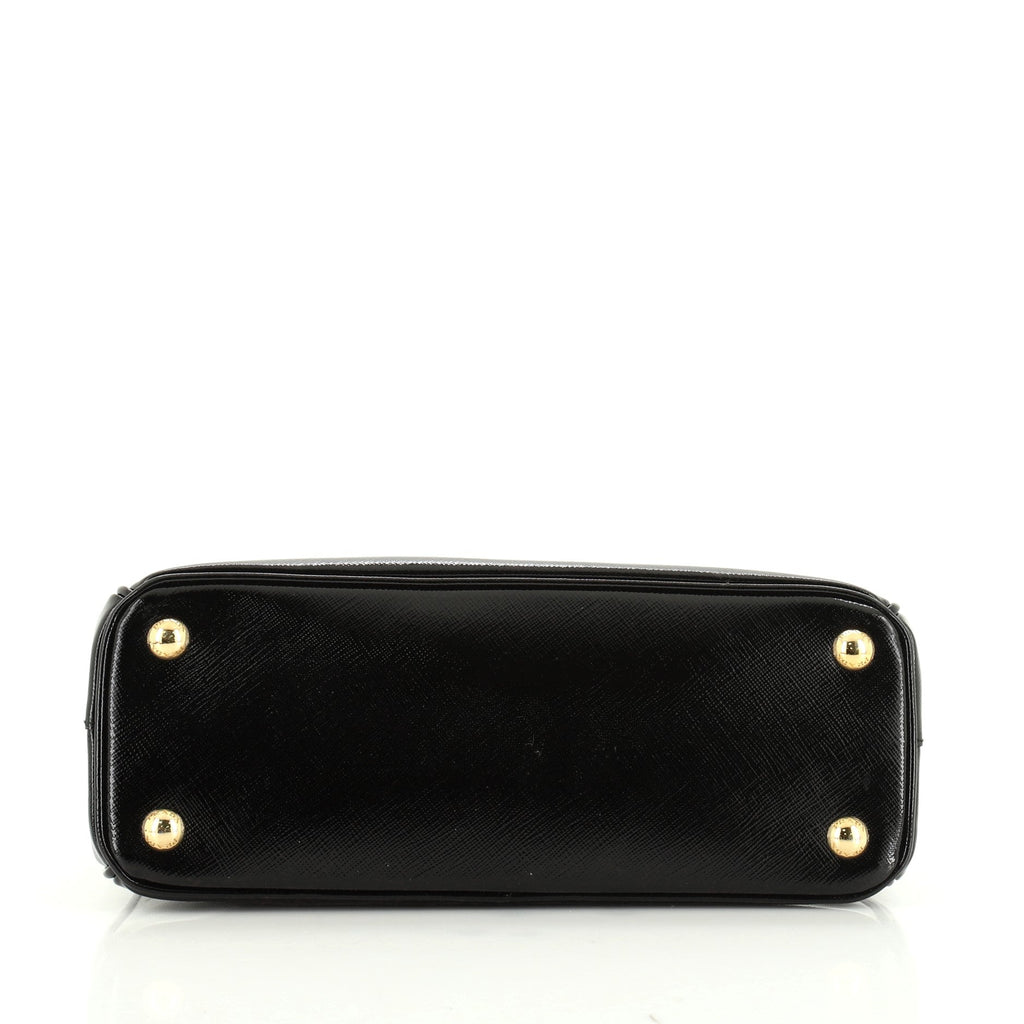 Double Zip Lux Tote Vernice Saffiano Leather Mini