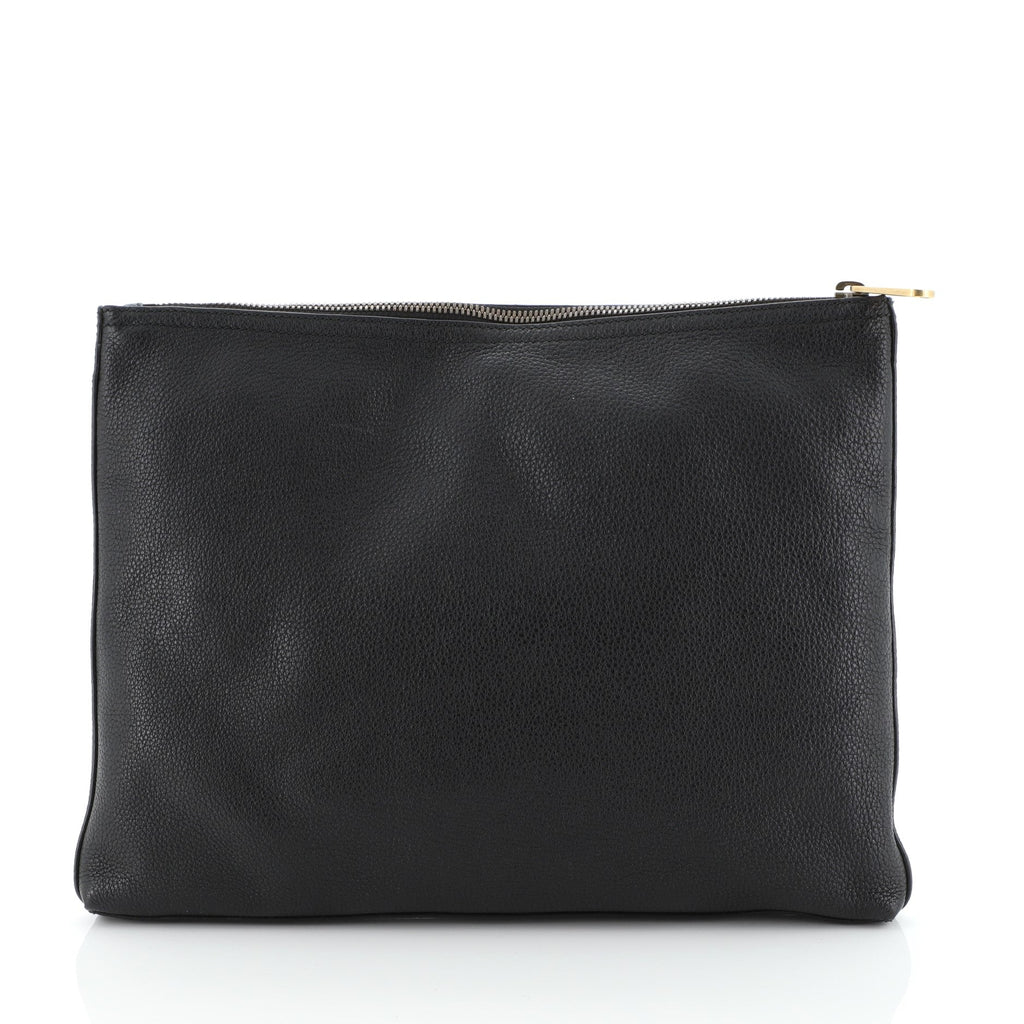 Logo Portfolio Clutch Printed Leather Medium
