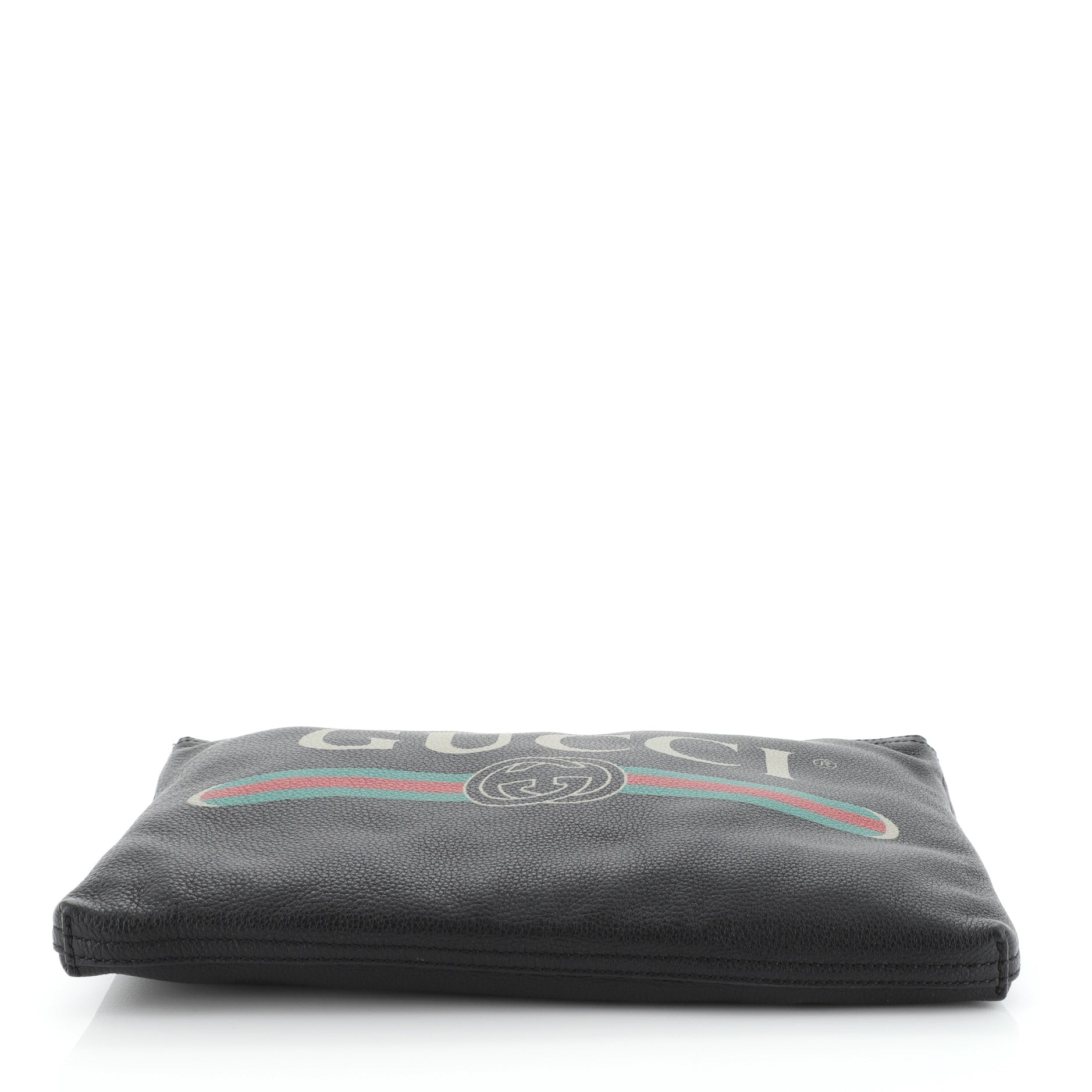 Logo Portfolio Clutch Printed Leather Medium