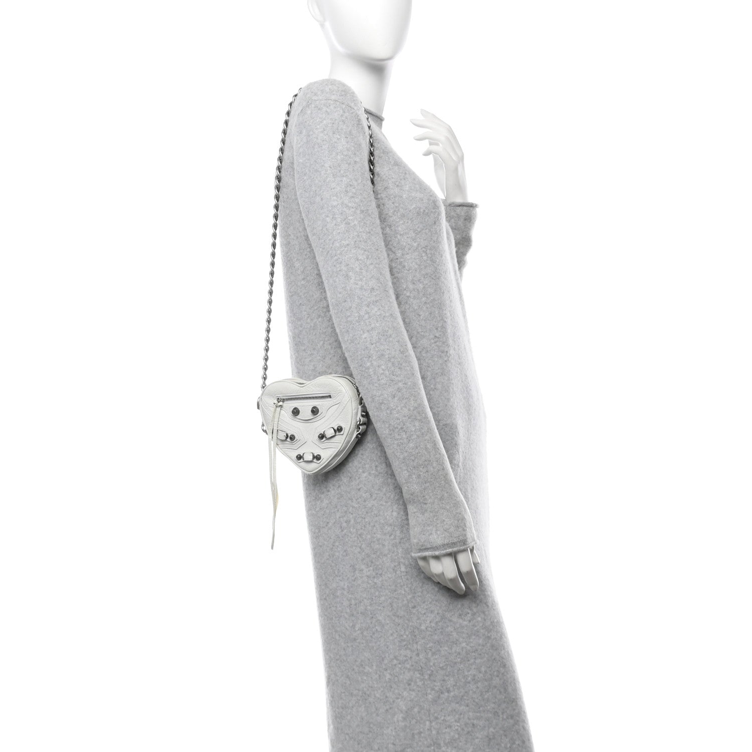 Agneau Arena Mini Le Cagole Heart Bag Optic White