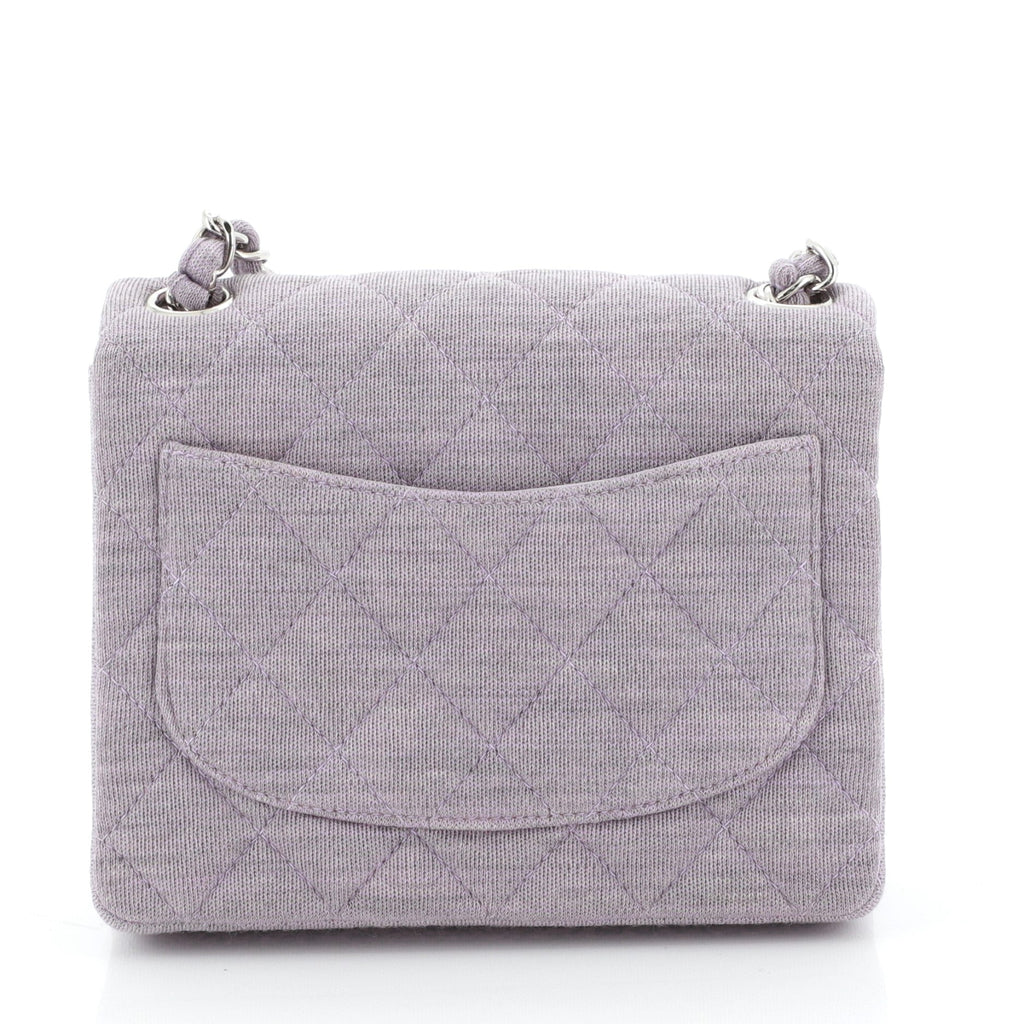 Vintage Square Classic Single Flap Bag Quilted Jersey Mini
