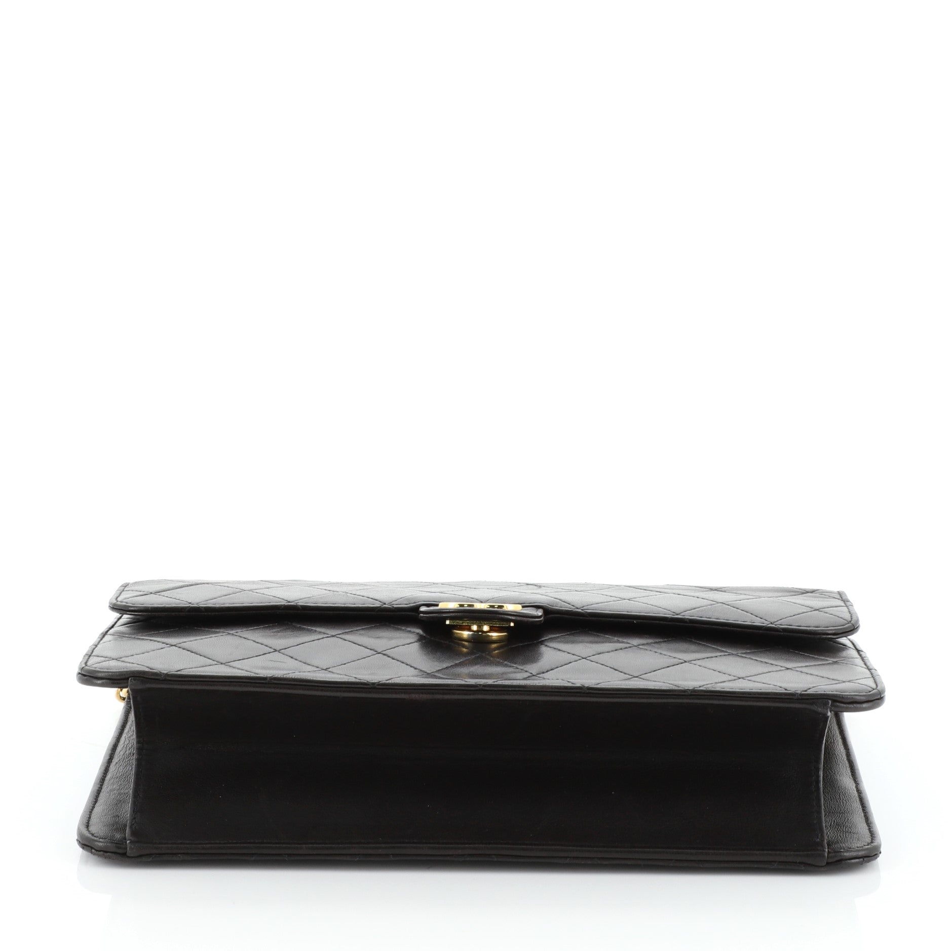 Vintage Clutch with Chain Quilted Leather Medium