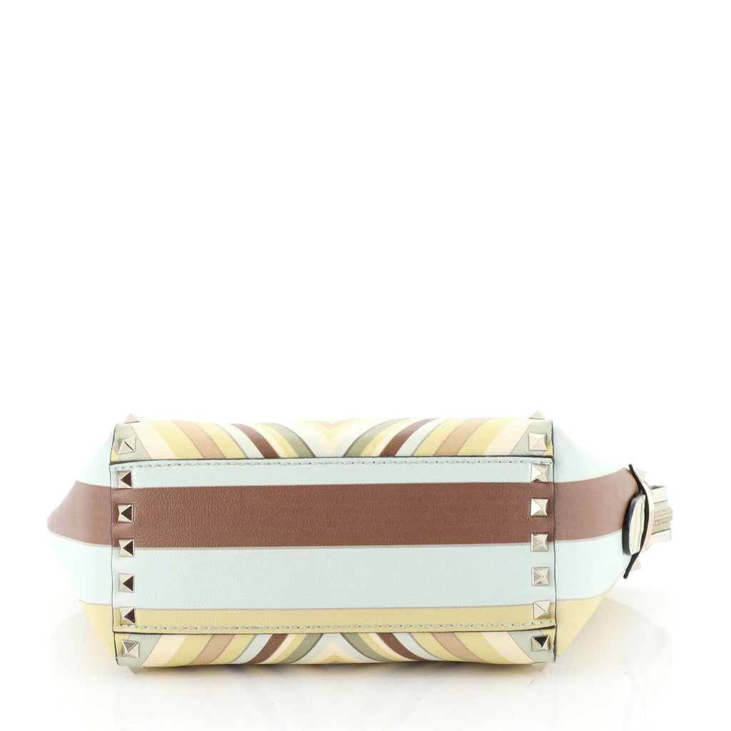 Rockstud 1975 Tote Striped Leather Mini