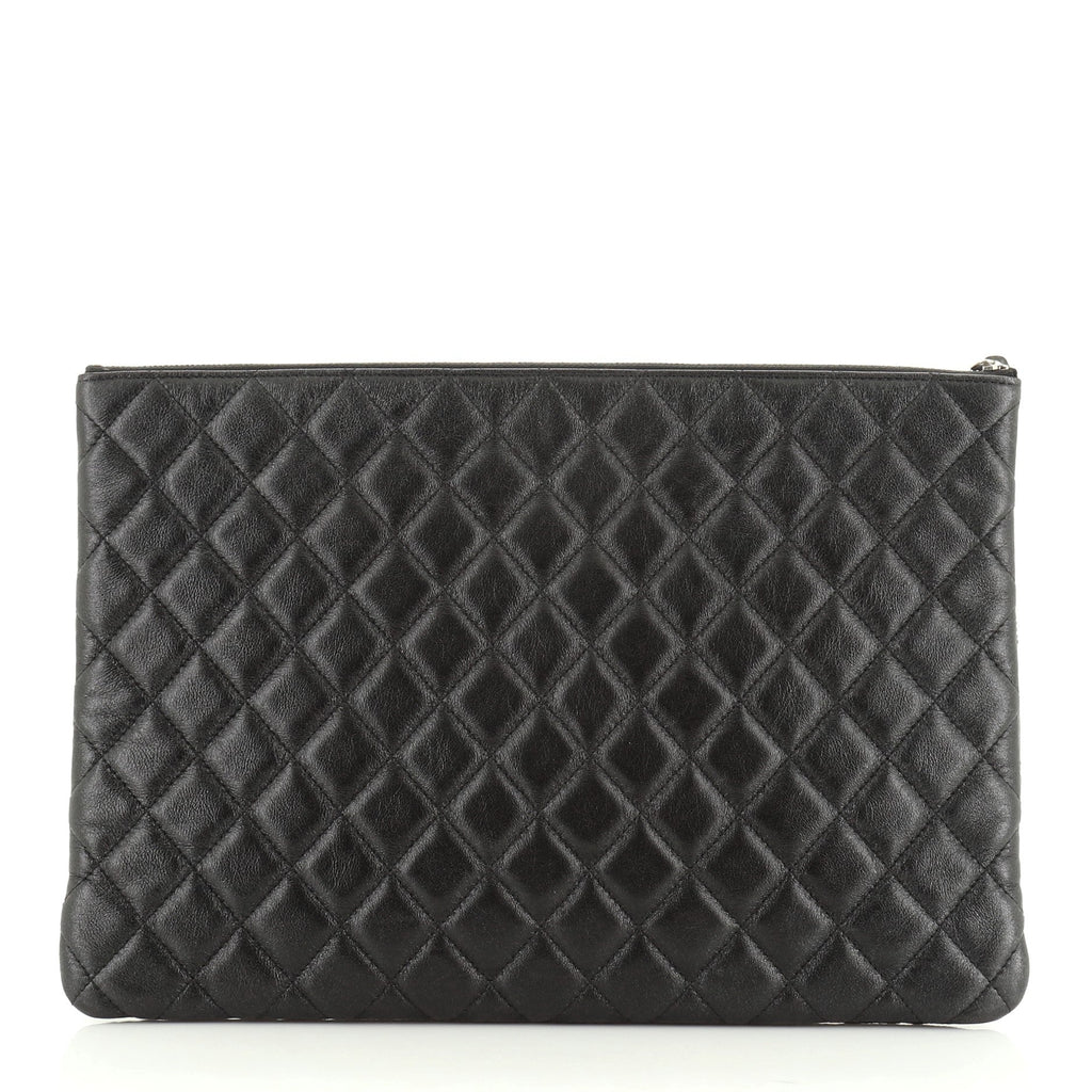 O Case Clutch Star Embossed Lambskin Large