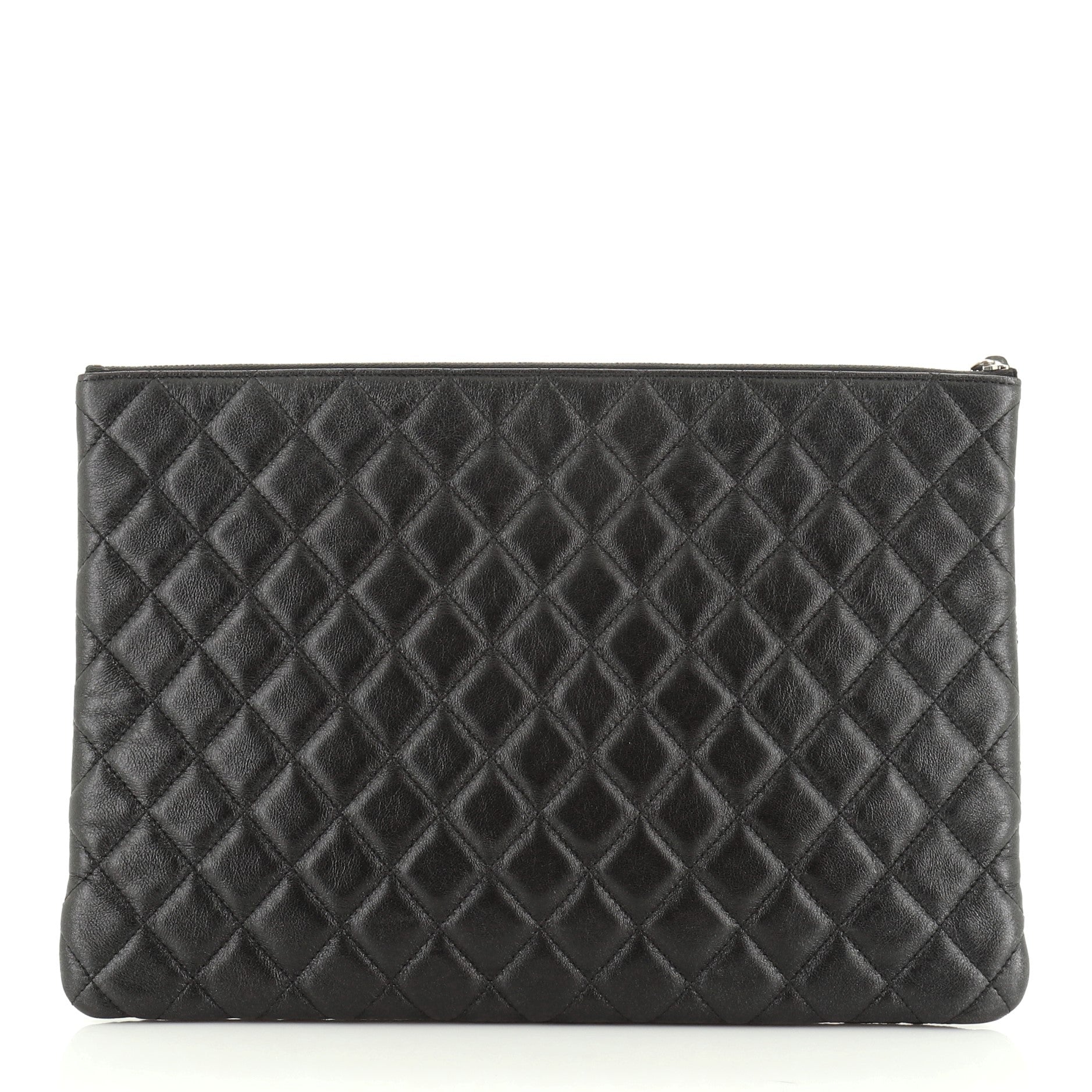 O Case Clutch Star Embossed Lambskin Large