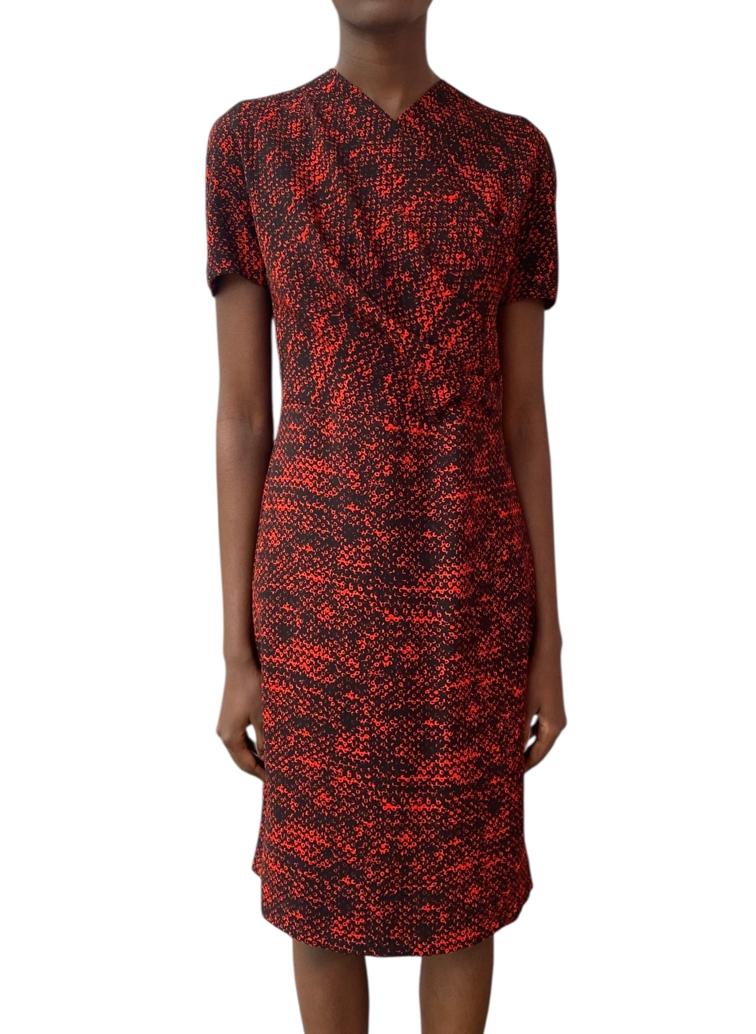 Bottega Veneta Red Printed Wrap Dress - 44 / US 8