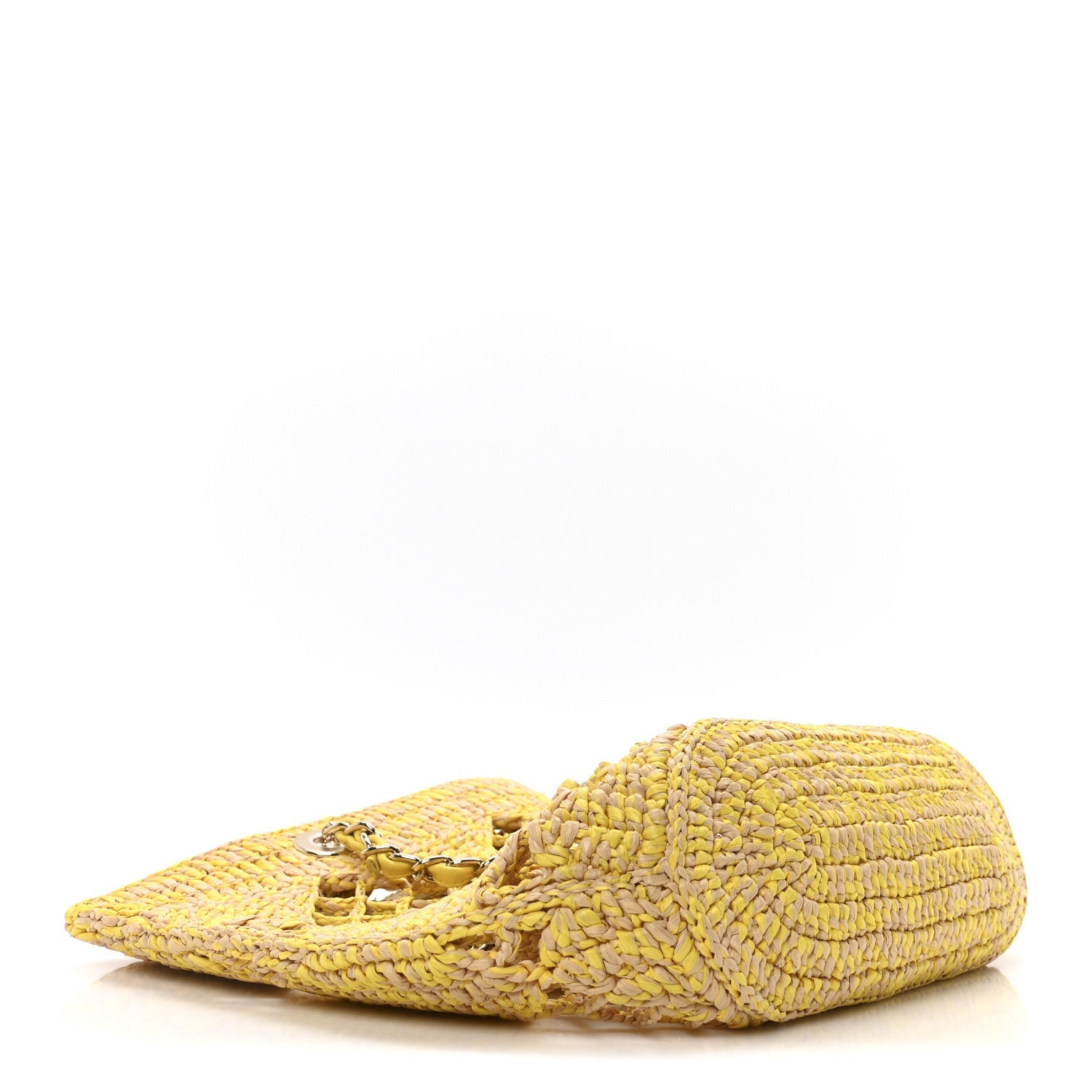 Straw Raffia Tote Beige Yellow